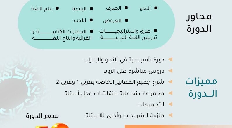دورة اللغة العربية المستوى الثاني